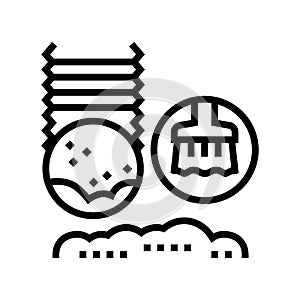 dryer vent cleaning line icon vector illustration