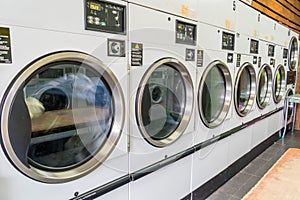 Dryers at laundromat