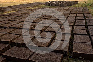 Drying adobe bricks