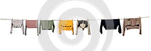 Drying clothes, isolated