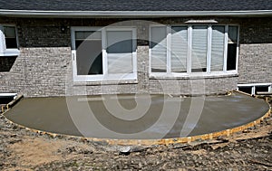 Drying concrete on a new patio