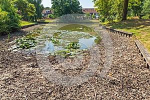 Drying dutch pond in summer time