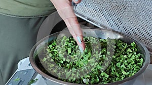 Drying green onions in the dryer