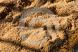 drying of grinded cumin seeds in the sun rays in india