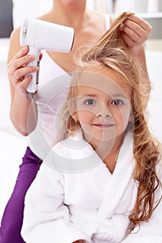 Drying hair - personal hygiene