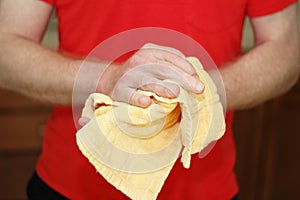 Drying Hands with Hand Towel