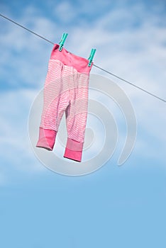 Drying laundry outside