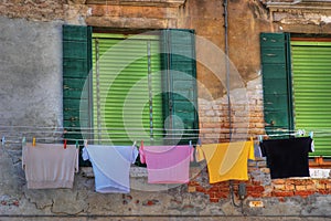Drying laundry in Venice style..