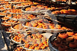 Drying Persimmons in early winter