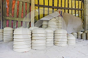 Drying pottery at the Thanh Ha village in Hoi An, Vietnam