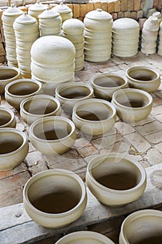 Drying pottery at the Thanh Ha village in Hoi An, Vietnam
