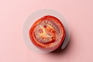 Drying tomato cut in half