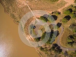 Drying Up Dam Aerial
