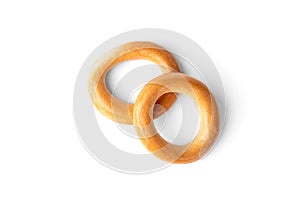 Dryings bagel isolated on white.