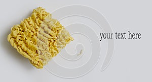 Dryn instant noodles on a light background