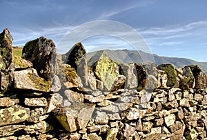 Drystone Wall with Diamond Shaped Top Stone