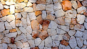 drywall texture. white and red interlocking stones. Menorca, Spain