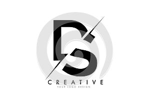 DS D S Letter Logo Design with a Creative Cut