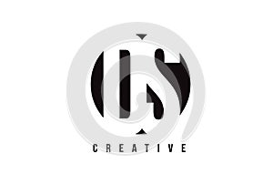 DS D S White Letter Logo Design with Circle Background.