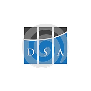 DSA letter logo design on WHITE background. DSA creative initials letter logo concept. DSA letter design