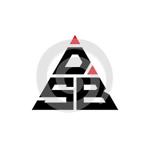 DSB triangle letter logo design with triangle shape. DSB triangle logo design monogram. DSB triangle vector logo template with red photo