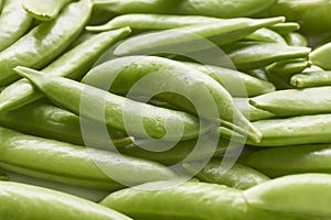 Fresh green sugar snap peas or snap peas