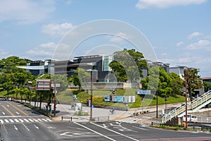 Exterior of The Museum of Modern Art in Wakayama, designed by Kisho Kurokawa. Wakayama, Japan