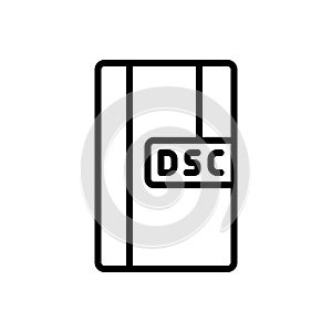 Black line icon for Dsc, application and file photo