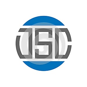 DSC letter logo design on white background. DSC creative initials circle logo concept photo