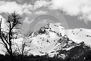 Partial view of the Andes mountain range in the Ãuble region. Chile.