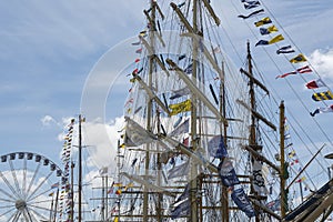 Tall Ships Races 2022 Harlingen masts and ferris wheel