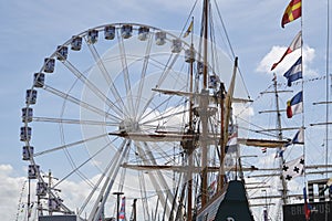 Tall Ships Races 2022 Harlingen masts and ferris wheel