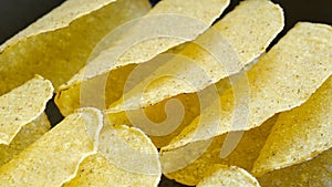 Closeup of a group of empty yellow taco shells