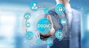 DSGVO, GDPR General data protection regulation european law cyber security personal information privacy concept