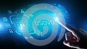 DSGVO, GDPR General data protection regulation european law cyber security personal information privacy concept