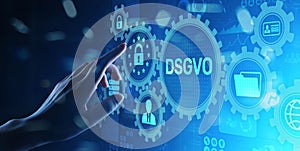 DSGVO, GDPR General data protection regulation european law cyber security personal information privacy concept