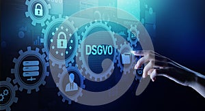 DSGVO, GDPR General data protection regulation european law cyber security personal information privacy concept