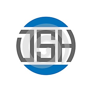 DSH letter logo design on white background. DSH creative initials circle logo concept.