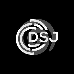 DSJ letter logo design on black background. DSJ creative initials letter logo concept. DSJ letter design photo