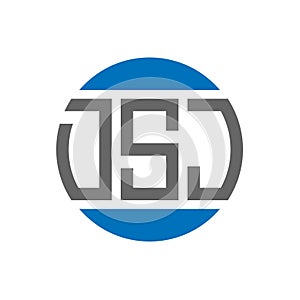 DSJ letter logo design on white background. DSJ creative initials circle logo concept. photo