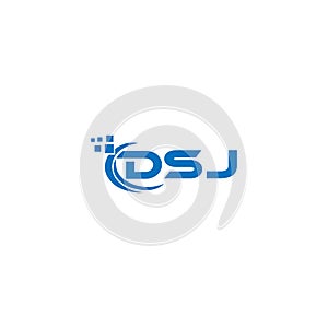 DSJ letter logo design on white  background. DSJ creative initials letter logo concept. DSJ letter design photo