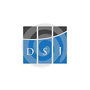 DSJ letter logo design on WHITE background. DSJ creative initials letter logo concept. DSJ letter design photo