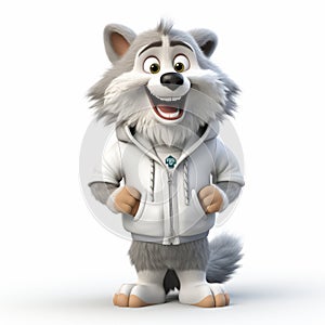 3dskiff Character In White Hoodie: Caninecore Hybrid Media Works photo