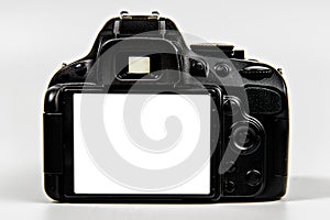 DSLR Camera with blank screen for placement photo