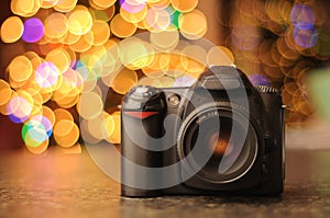 DSLR camera with Bokeh Background