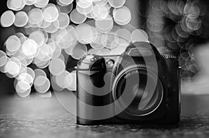 DSLR camera with Bokeh Background