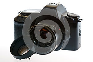 DSLR camera with a broken lens