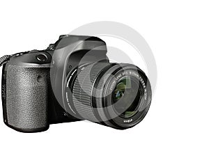 DSLR camera with lens