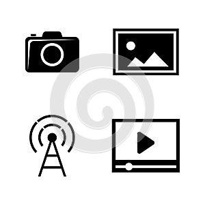 DSLR camera. Simple Related Vector Icons