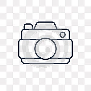 DSLR Camera vector icon isolated on transparent background, line